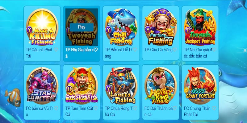 Sảnh TP với nhiều tựa game đặc sắc